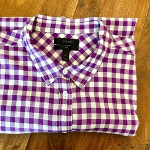 ☀️ J. CREW Gingham Long Sleave Button-Up Top